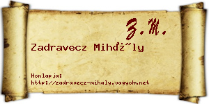 Zadravecz Mihály névjegykártya