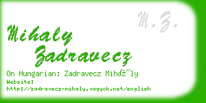 mihaly zadravecz business card